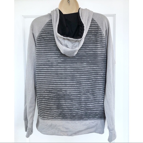 Adidas Ultimate Hoodie Gray Striped Climawarm - Picture 3 of 10